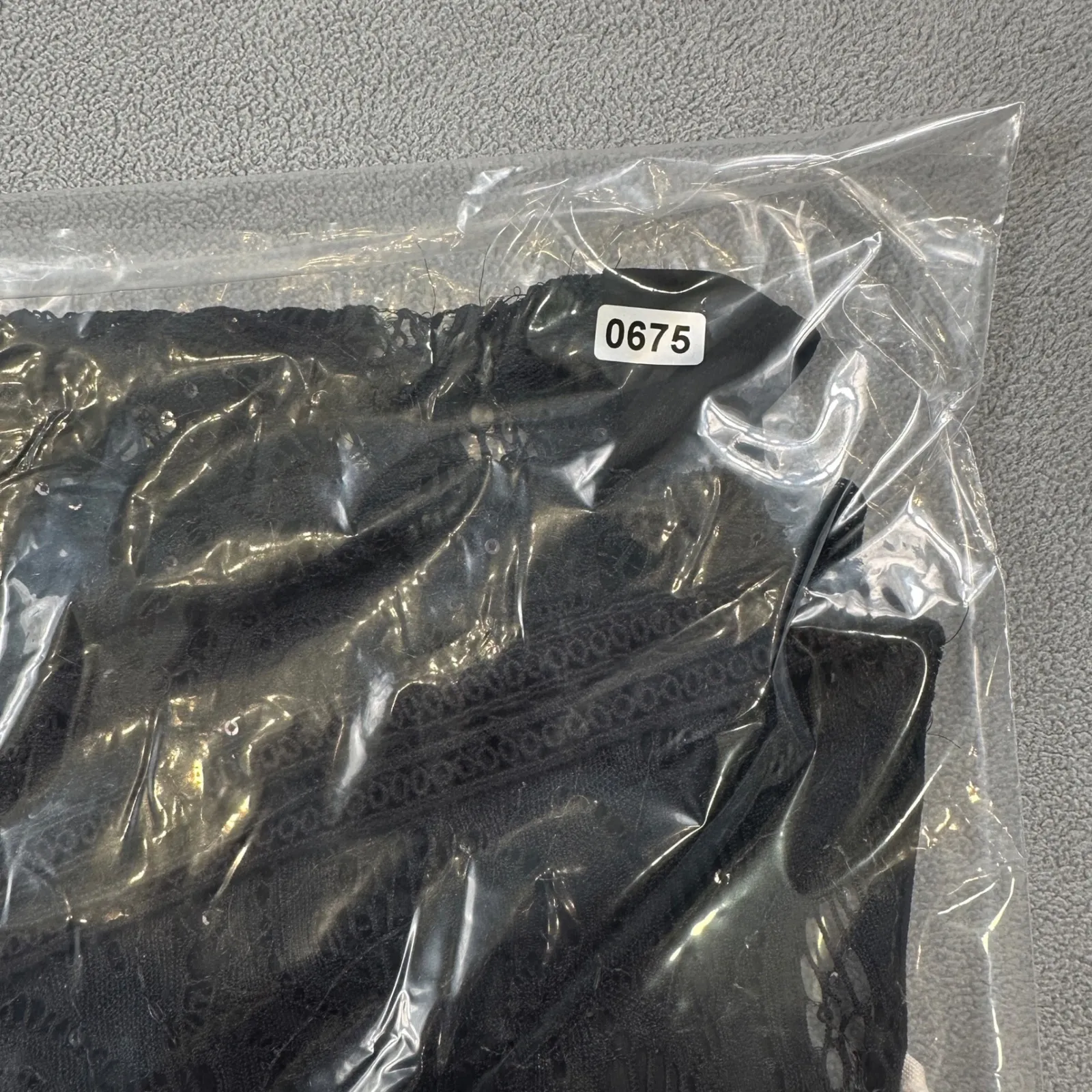 Olive Tree Lace Bodysuit S Black Long Sleeve Thong Deep V Neck Sequin Snap Bottom - Image 8