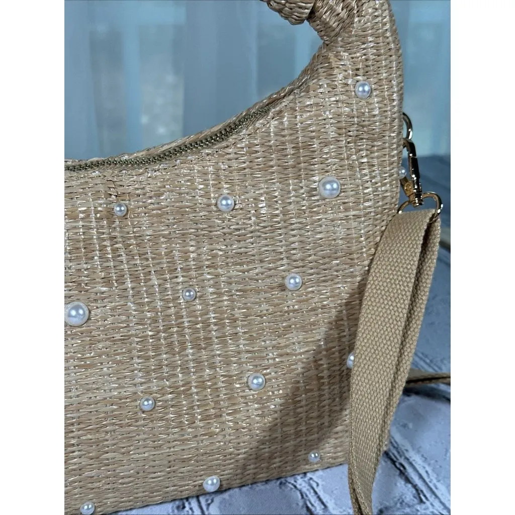 Crown Vintage Raffia Basket Seasonal Knit Hobo Bag NWOT - Image 12