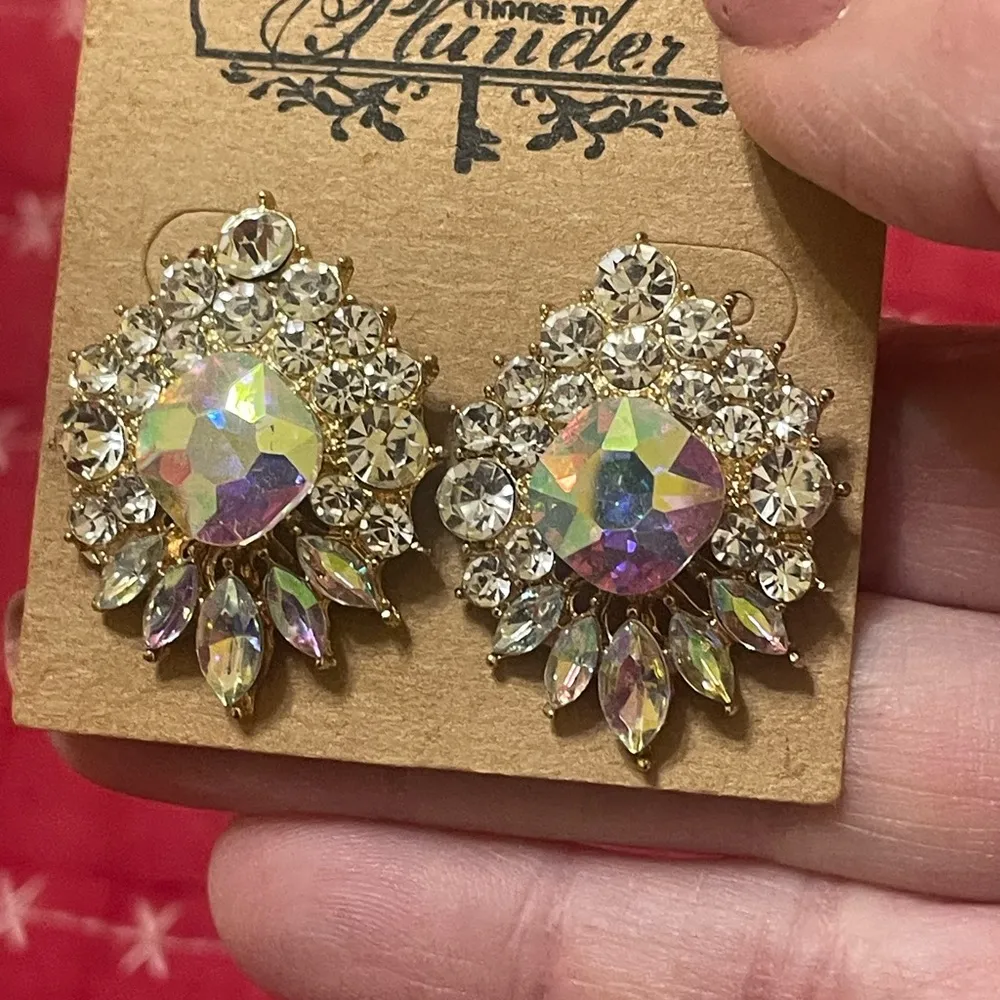 Plunder Silver Crystal Earrings - Image 4