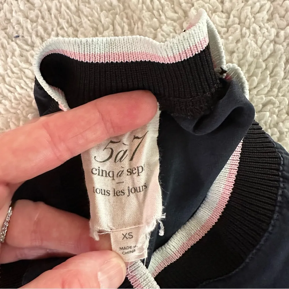 Cinq a Sept Navy Blue Blouse - Image 7