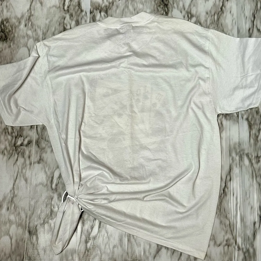 White Graphic Tee with Playing Cards and Dice Grand Victoria Casino Hand Painted - Image 6