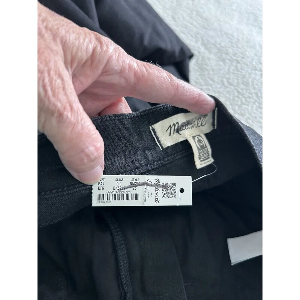 Madewell Skinny Flare Jeans Black Frost Wash Hourglass Stretch Size 25 - Image 9