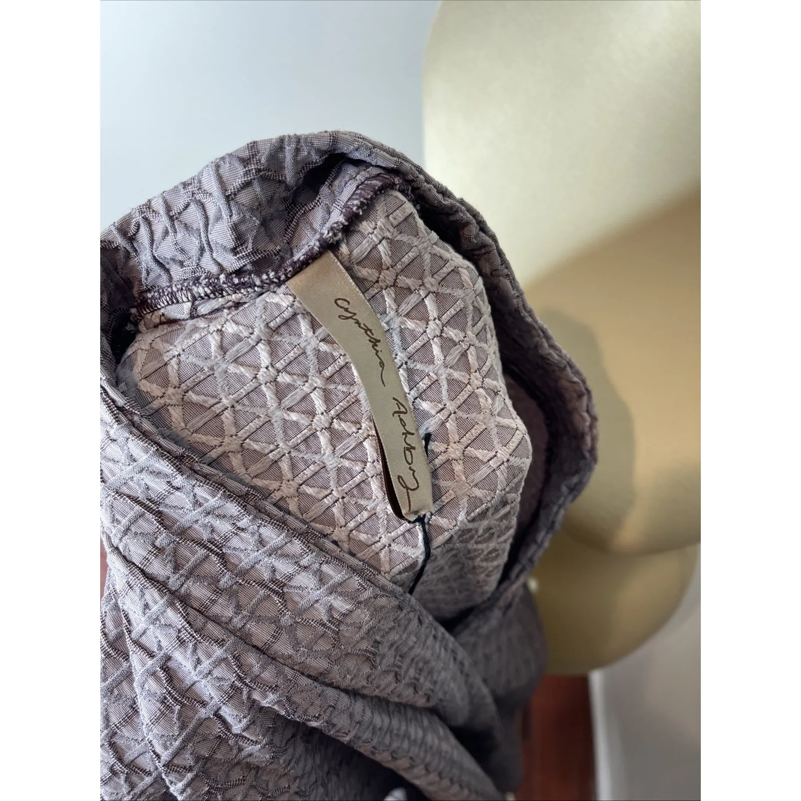 New Cynthia Ashby Purple Textured Longsleeve Tunix Faux Wrap Medium M - Image 8