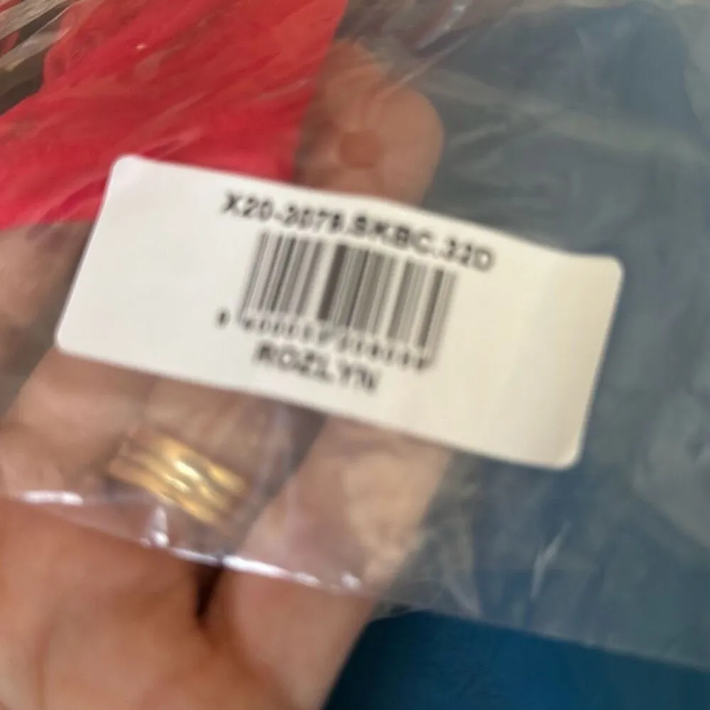 Frederick's Of Hollywood Women's Size 32D Red Rozlyn Mesh and Stud Red Bra - Image 6