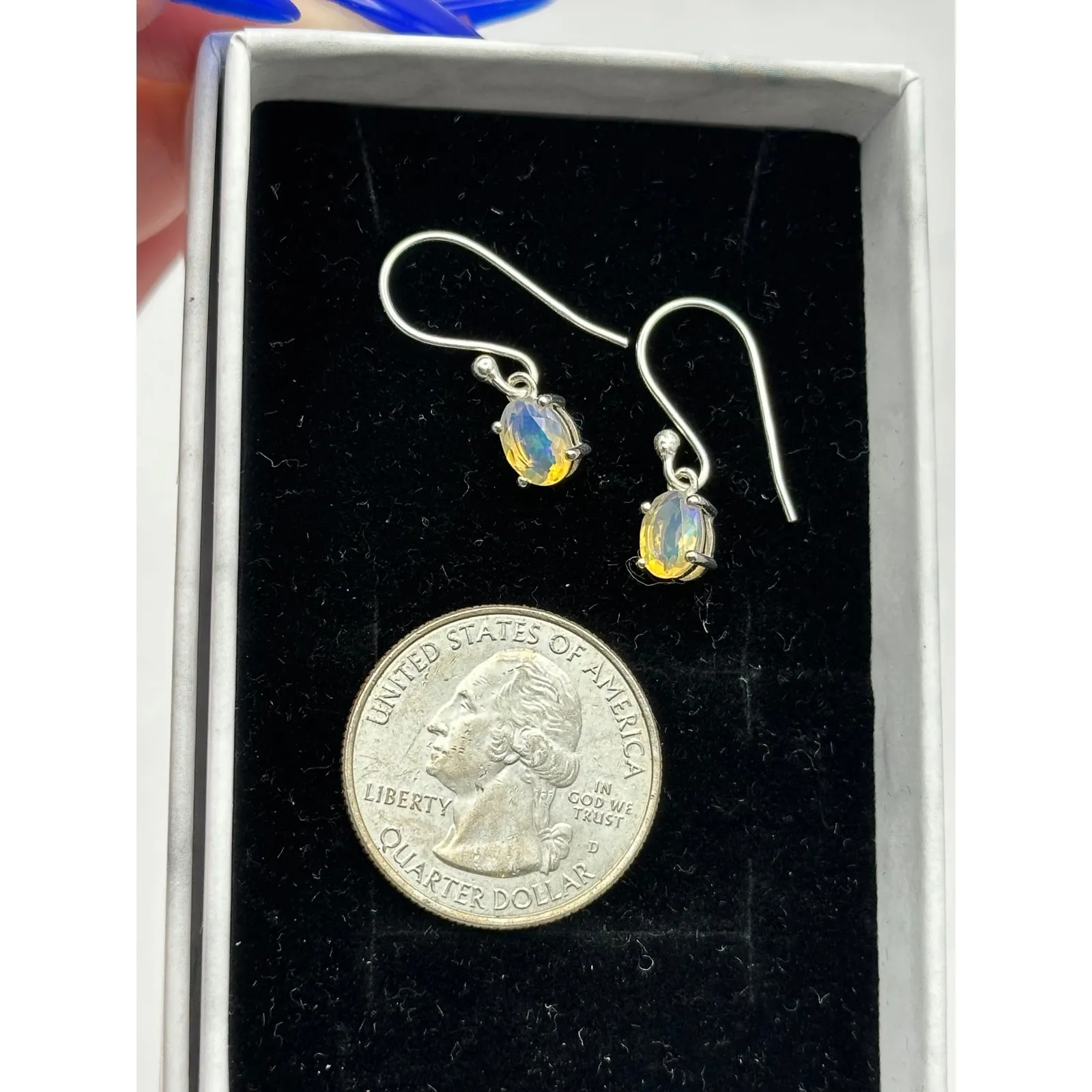 Faceted Ethiopian Opal Sterling Silver Earrings - Image 4