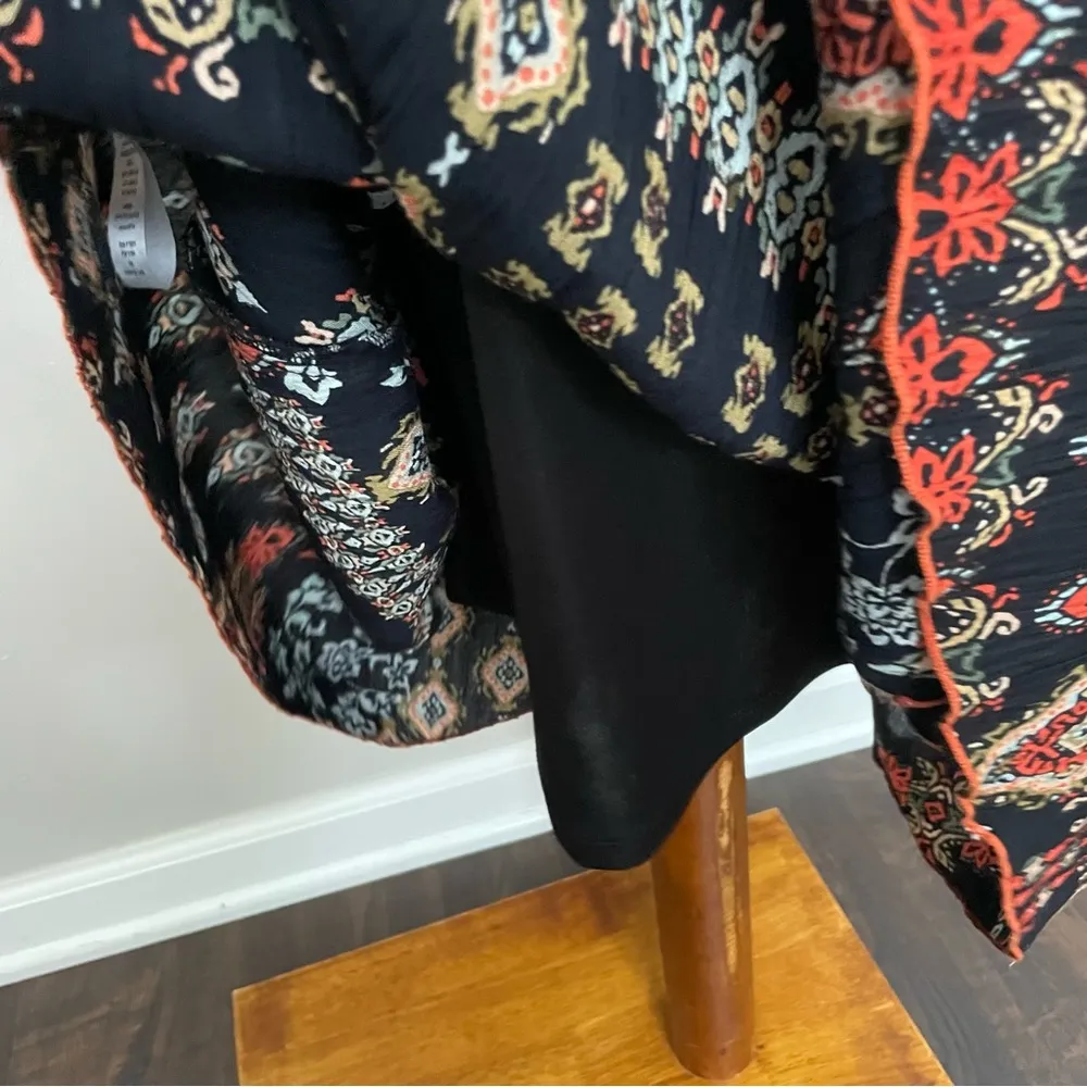 Coldwater Creek Maxi Dress Boho Bohemian Artsy Lagenlook Embroidered Black Red - Image 8