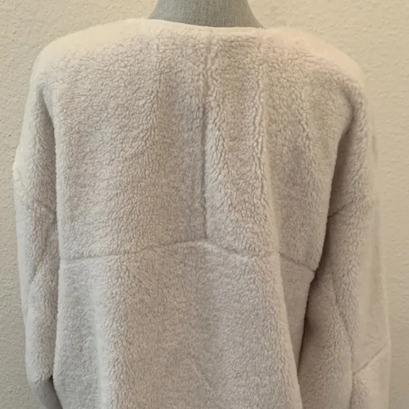 Lululemon Off White Collarless Fleece Opal Sherpa Jacket Coat 12 Large L New NWT - Image 6