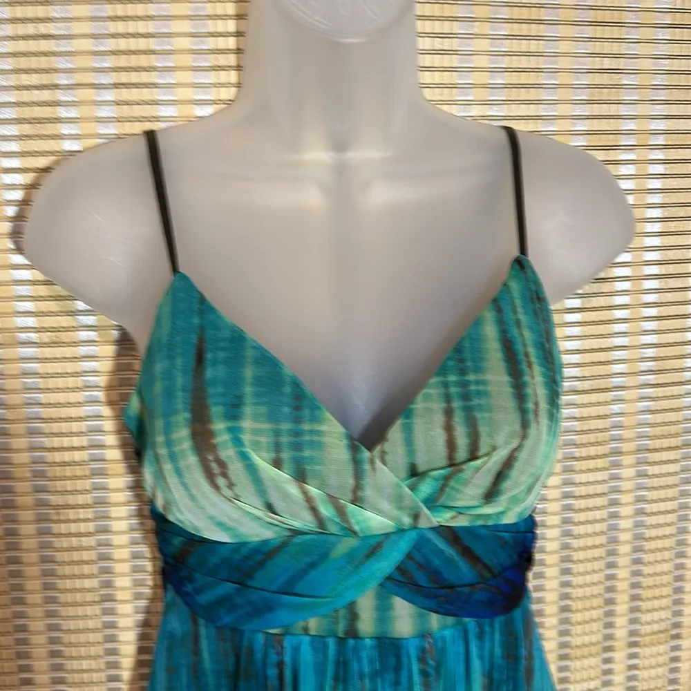 Ruby Rox Y2K Teal Baby Doll Mini Dress or Long Tank Top Empire Waist Medium - Image 2