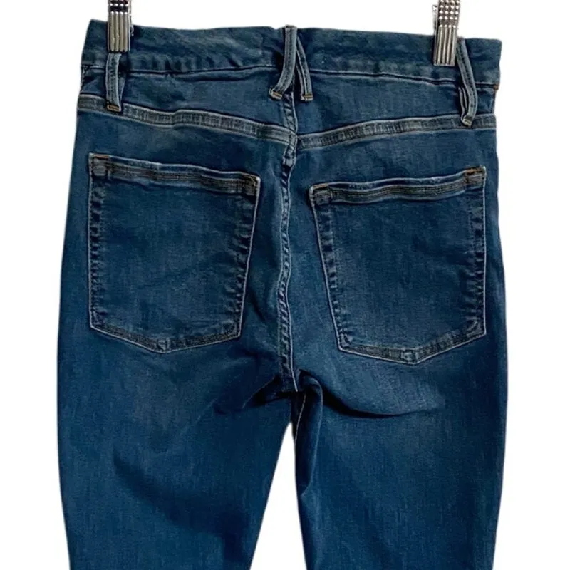 Good American Good Petite‎ Fray Jeans 0/25 BLUE538 Style GPSK067T - Image 6