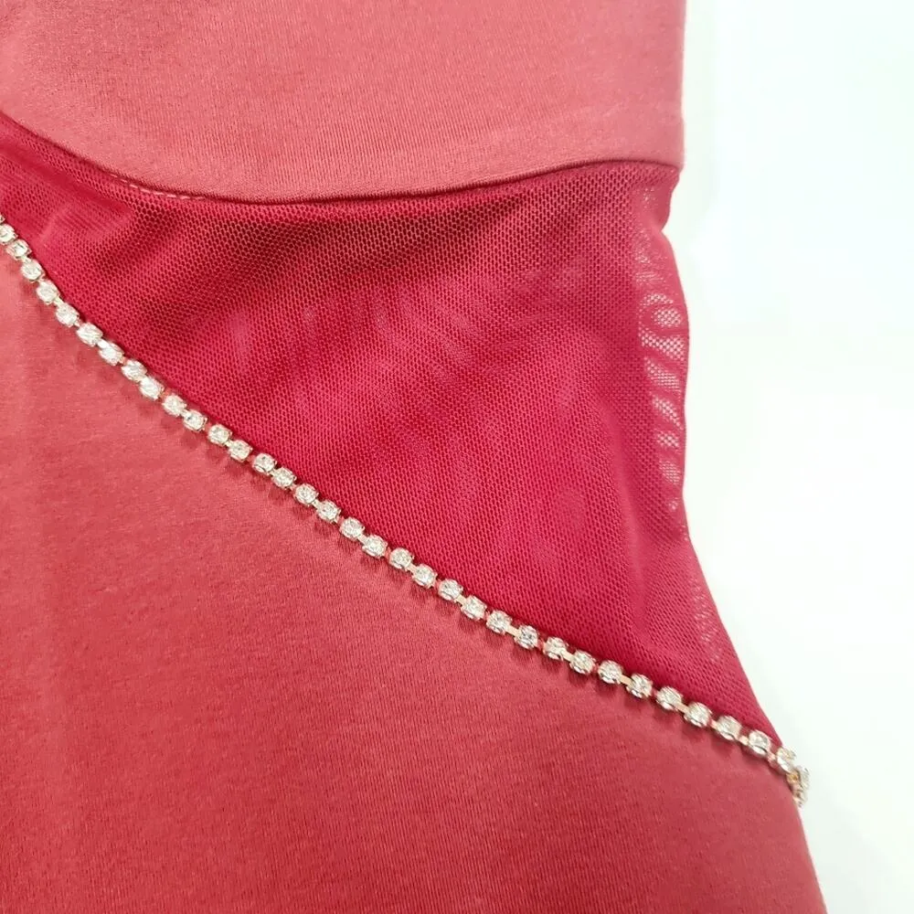 Superdown Jaxie Diamond Mini Dress in Rust XS - Image 6