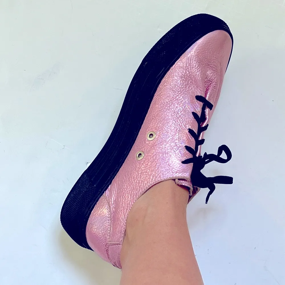 Worn once! RV Collection Leather Sneakers, size 38 Pink - Image 7