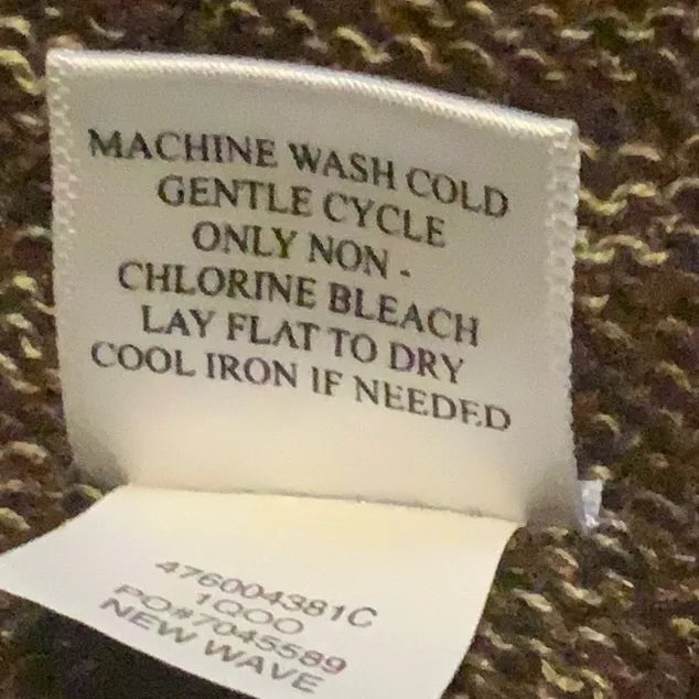 Multi-colored brown/cream One World cardigan sweater. - Image 12