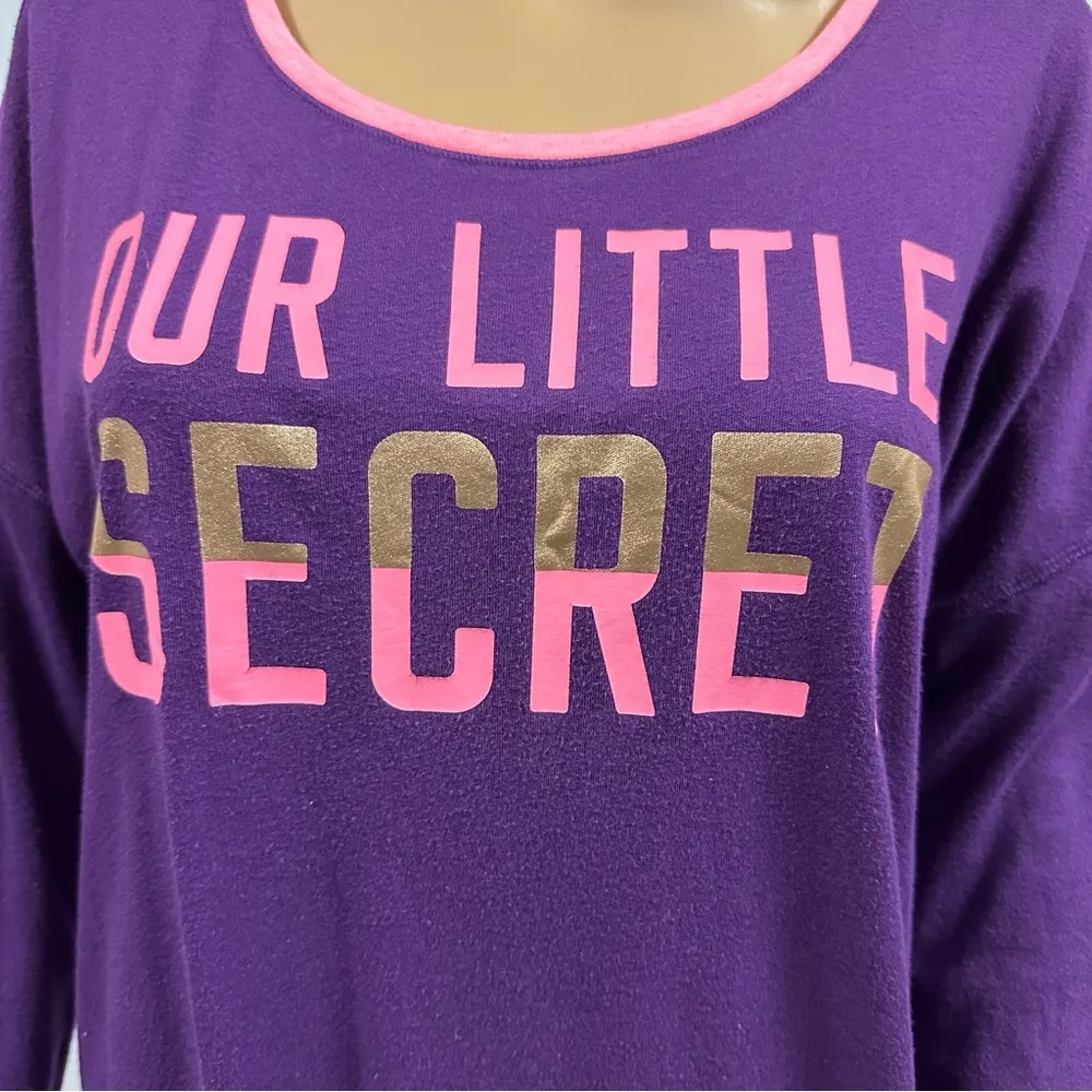Victorias Secret Sleep Shirt Nightgown PJ Our Little Secret Purple Pink Womens M - Image 2