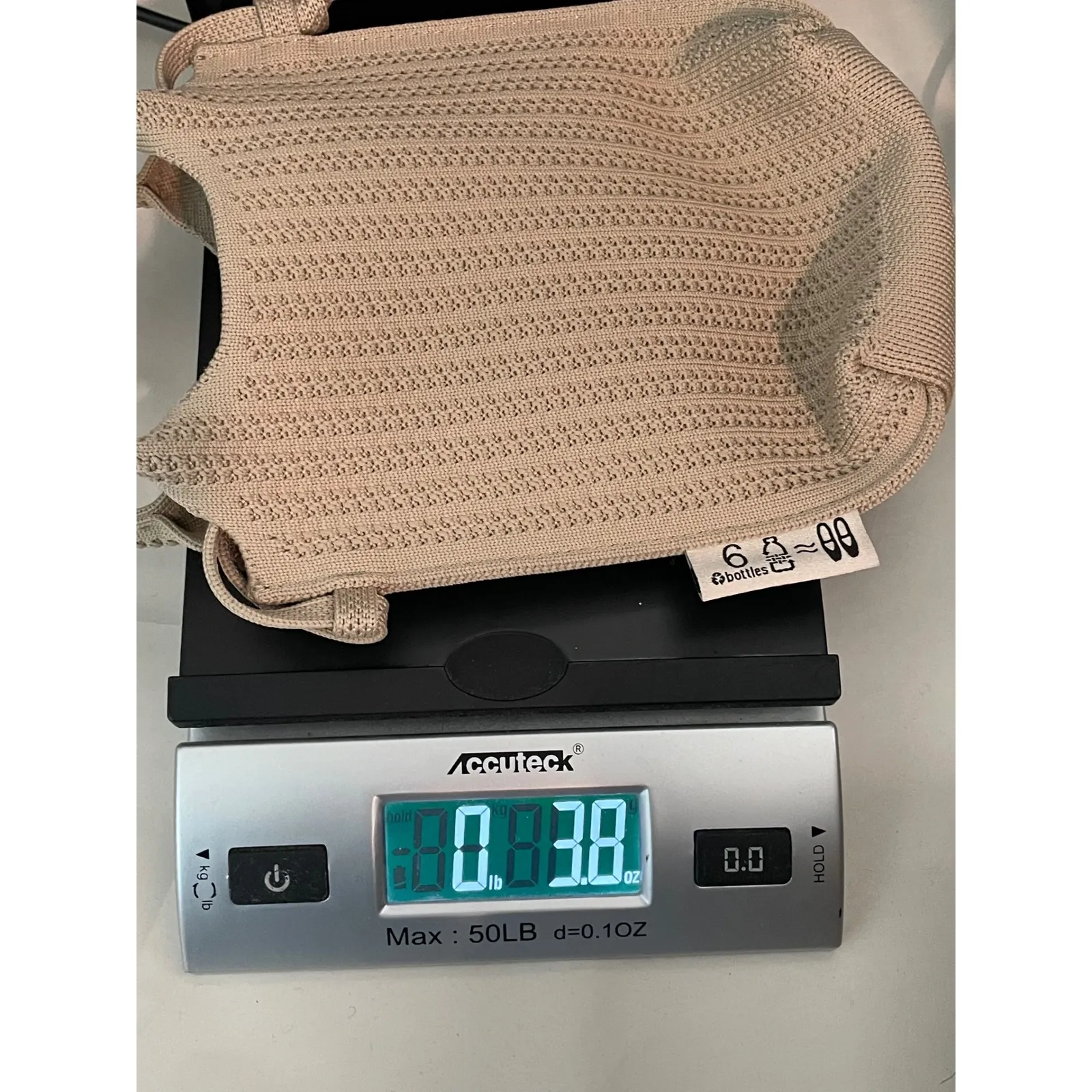 VIVAIA Tan Knit Crochet Woven Bucket Bag Crossbody Strap - Image 8