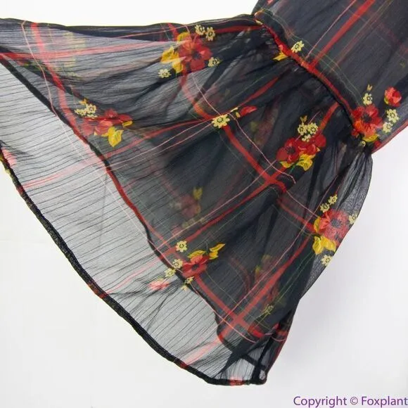 Eloquii floral print shift dress ruffle neck‎ flare long sleeve, 14 - Image 7