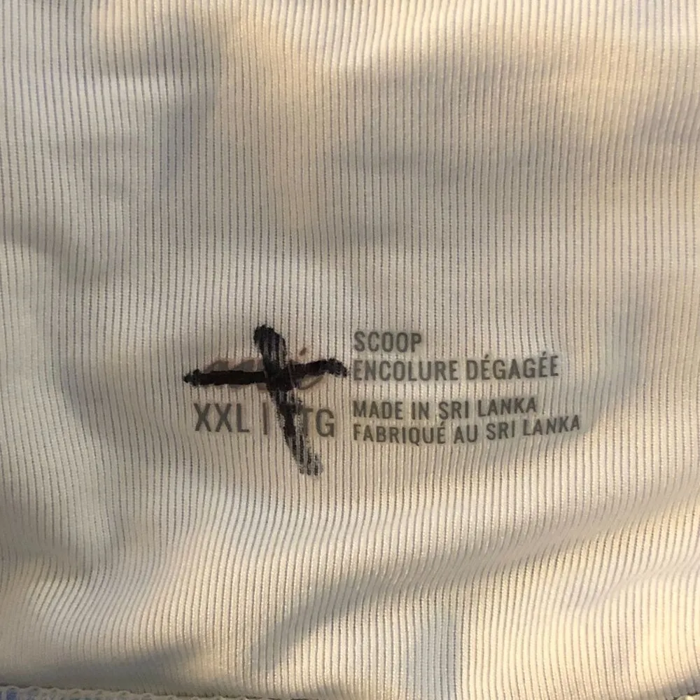 Aerie Bikini Top Gingham Plaid Stripe Ruffle Wrap Blue White XXL - Image 3