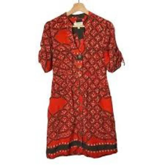 Anthropologie red holiday dress Moulinette Soeurs  sz 6 - Image 3