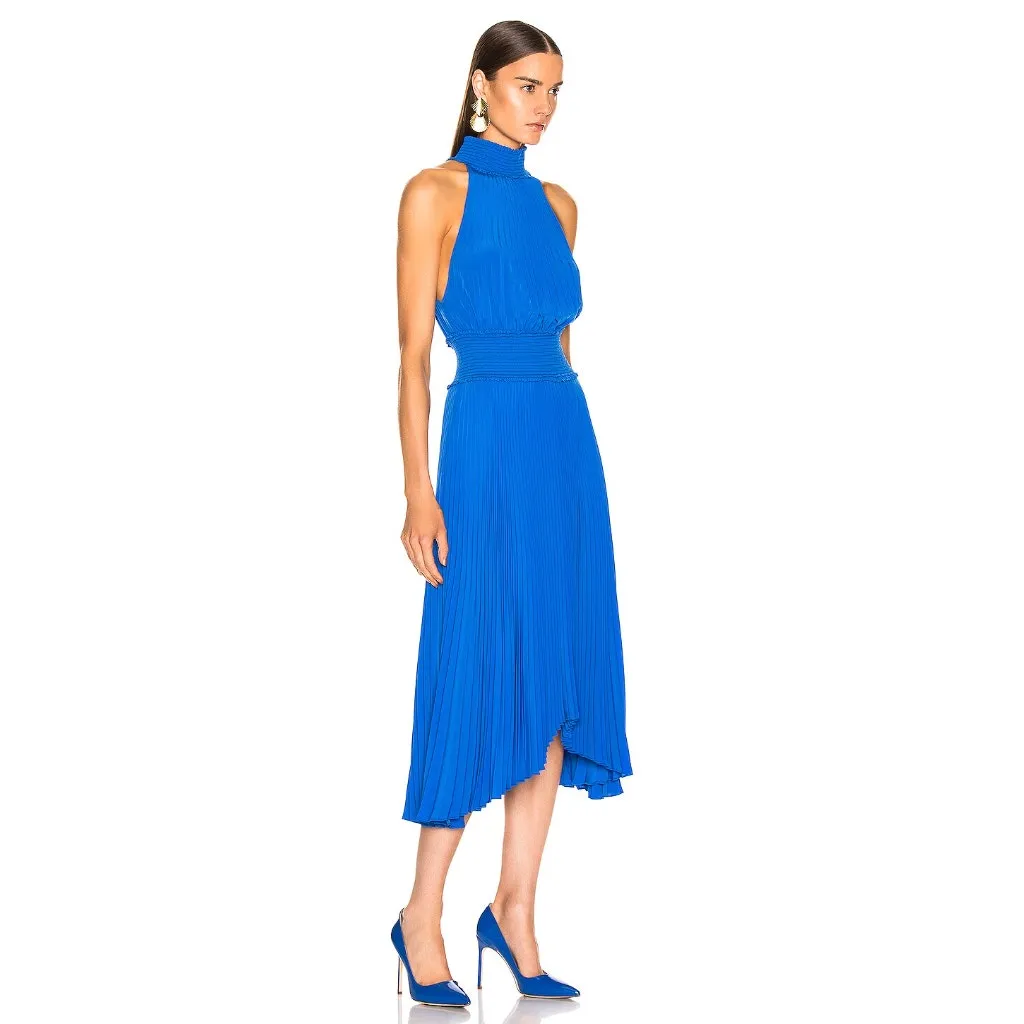 A.L.C. Renzo B Pleated Midi Dress in Adriatic Blue Size 00 - Image 2