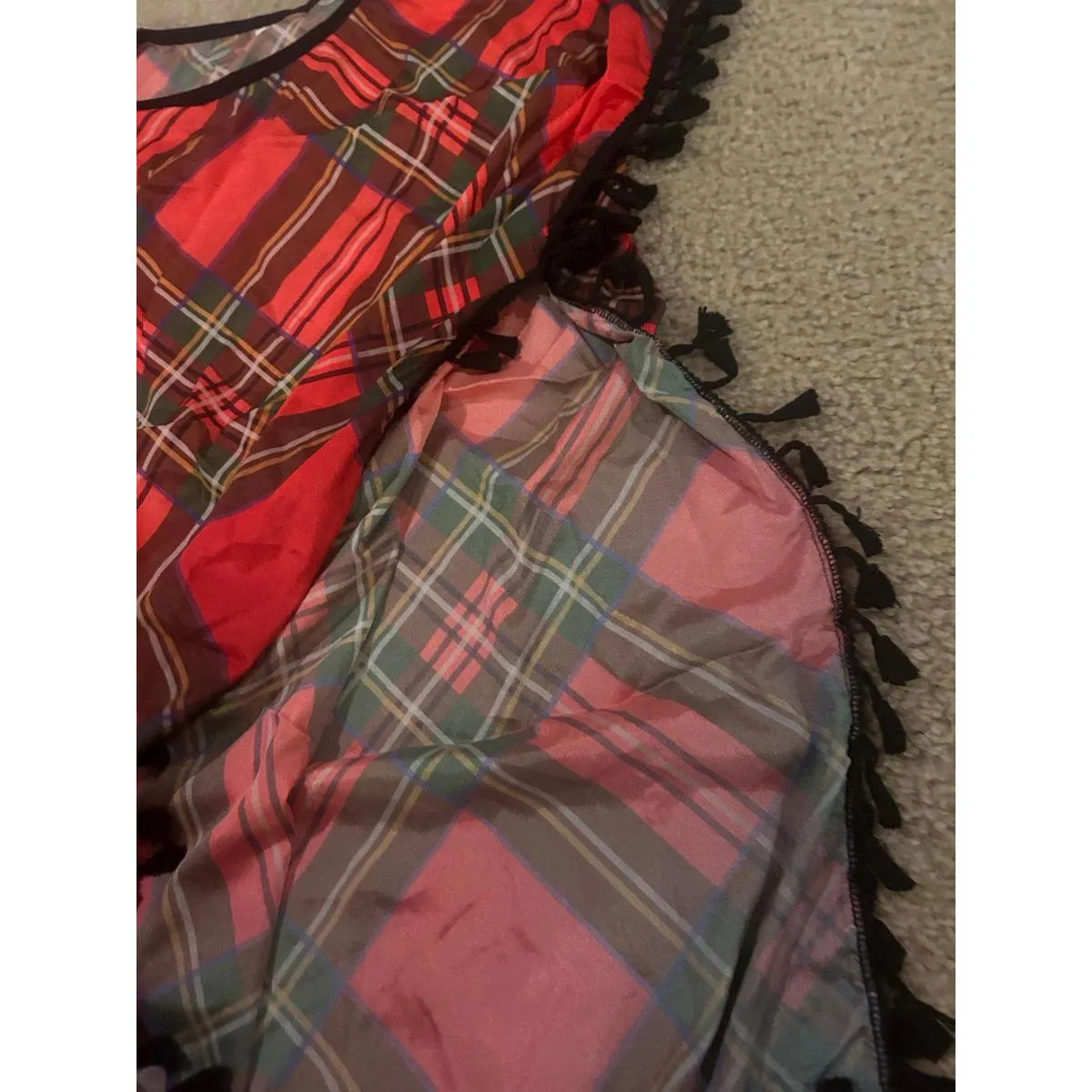 ab36 Open side woman beach top party fun medium oversize top cover top shirt Red - Image 3