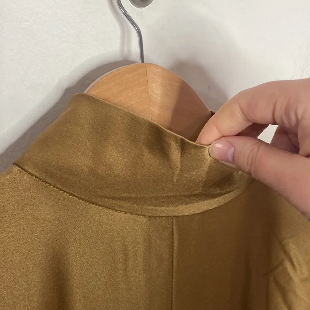 Retrofete Barbara silk ruched mini dress in olive army hue size XS - Image 12