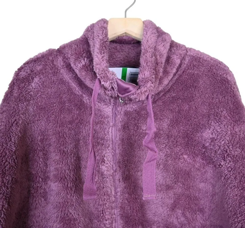 Spyder Womens L Bailey Faux Shearling Jacket in Tulipwood Purple NEW - Image 4