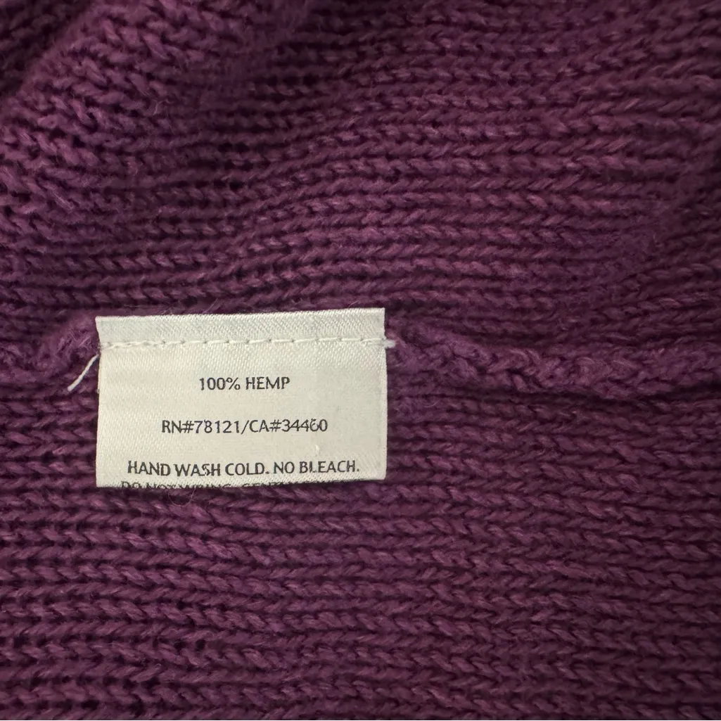 Eileen Fisher 100% Hemp Purple Cardigan Longline Open Front Sustainable Size XL - Image 9