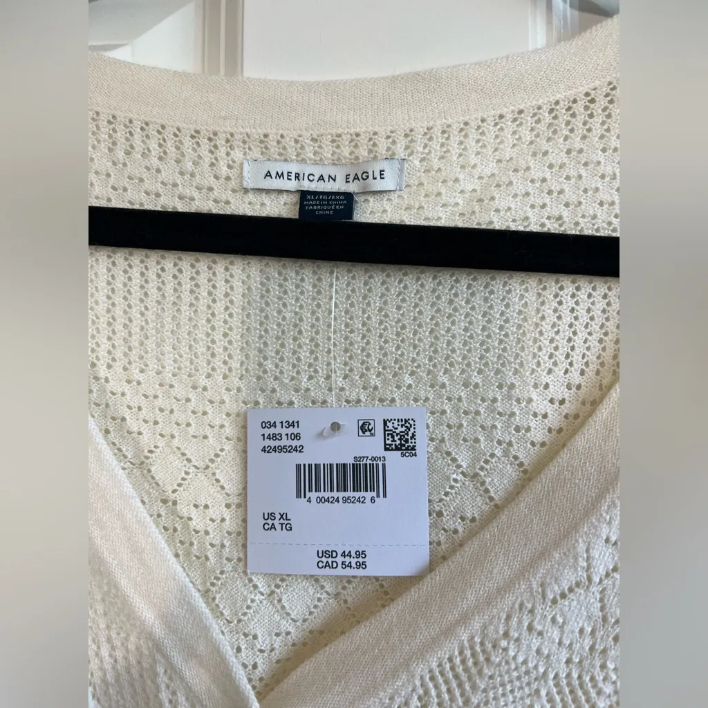 AE Pointelle V-Neck Cardigan - Image 3