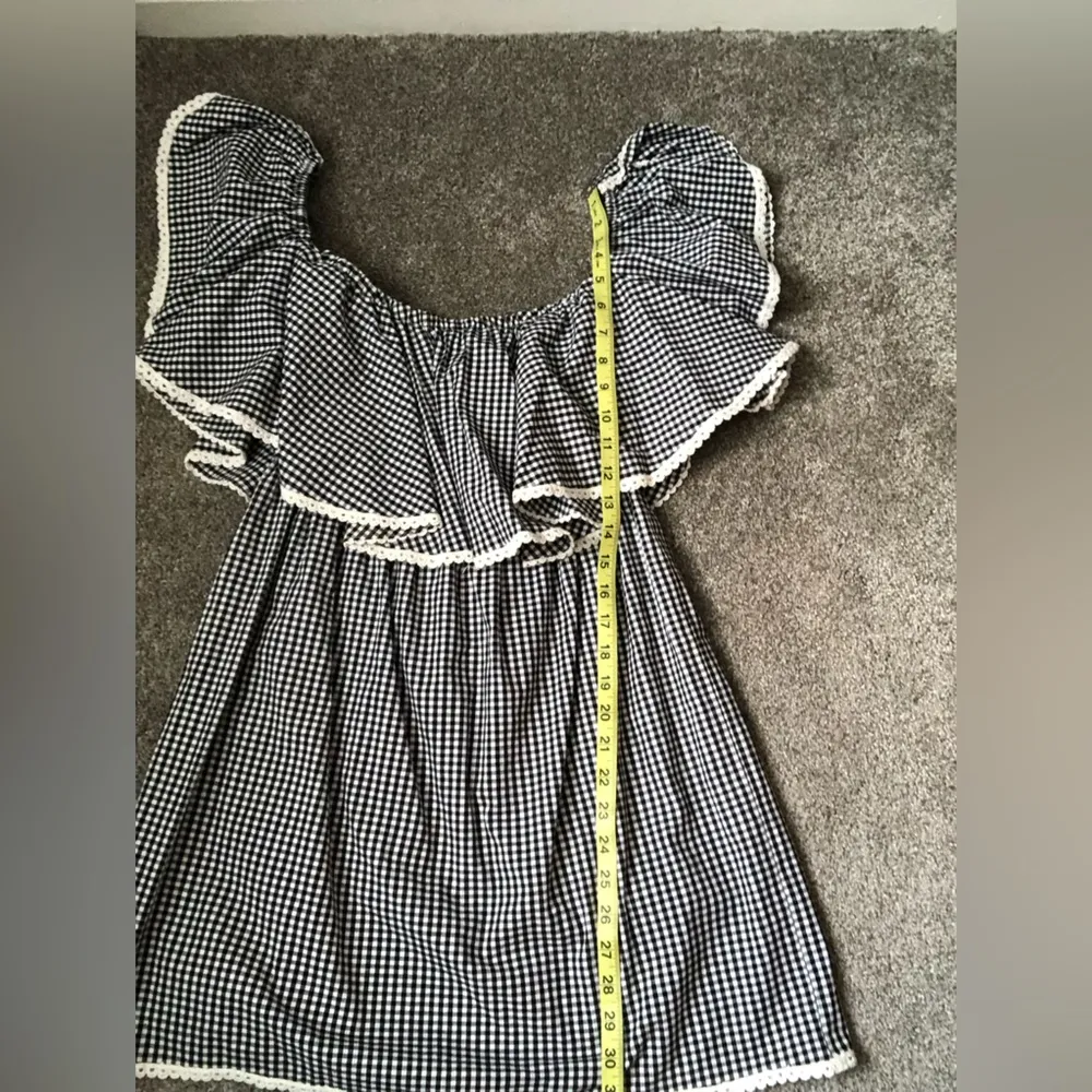 MISA Los Angeles Gingham Belu Off Shoulder Dress in Black White Gingham Medium - Image 16