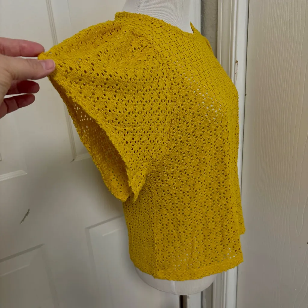 Madewell Texture & Thread Eyelet Flutter Sleeve Top* - Image 5