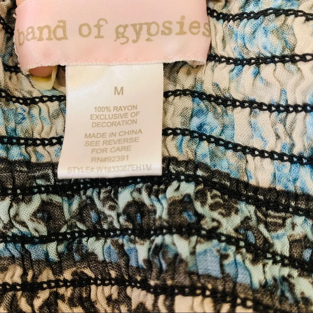 Band of Gypsies Blue Boho Floral & Paisley Dress Size Medium - Image 9