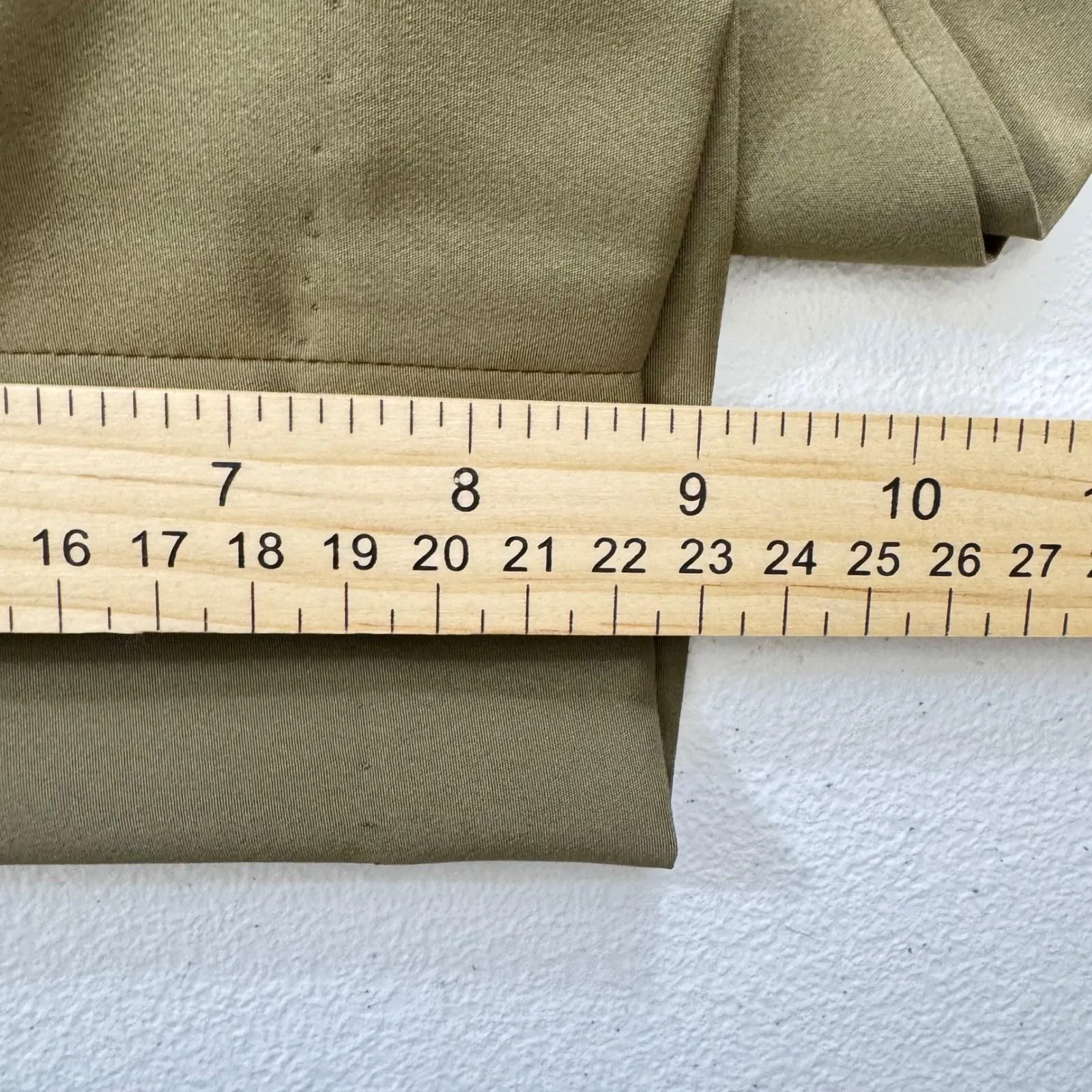 VTG Lauren Ralph Lauren Olive Green Wide Leg Pleated Skort Faux Silk 22w $99.50 - Image 5