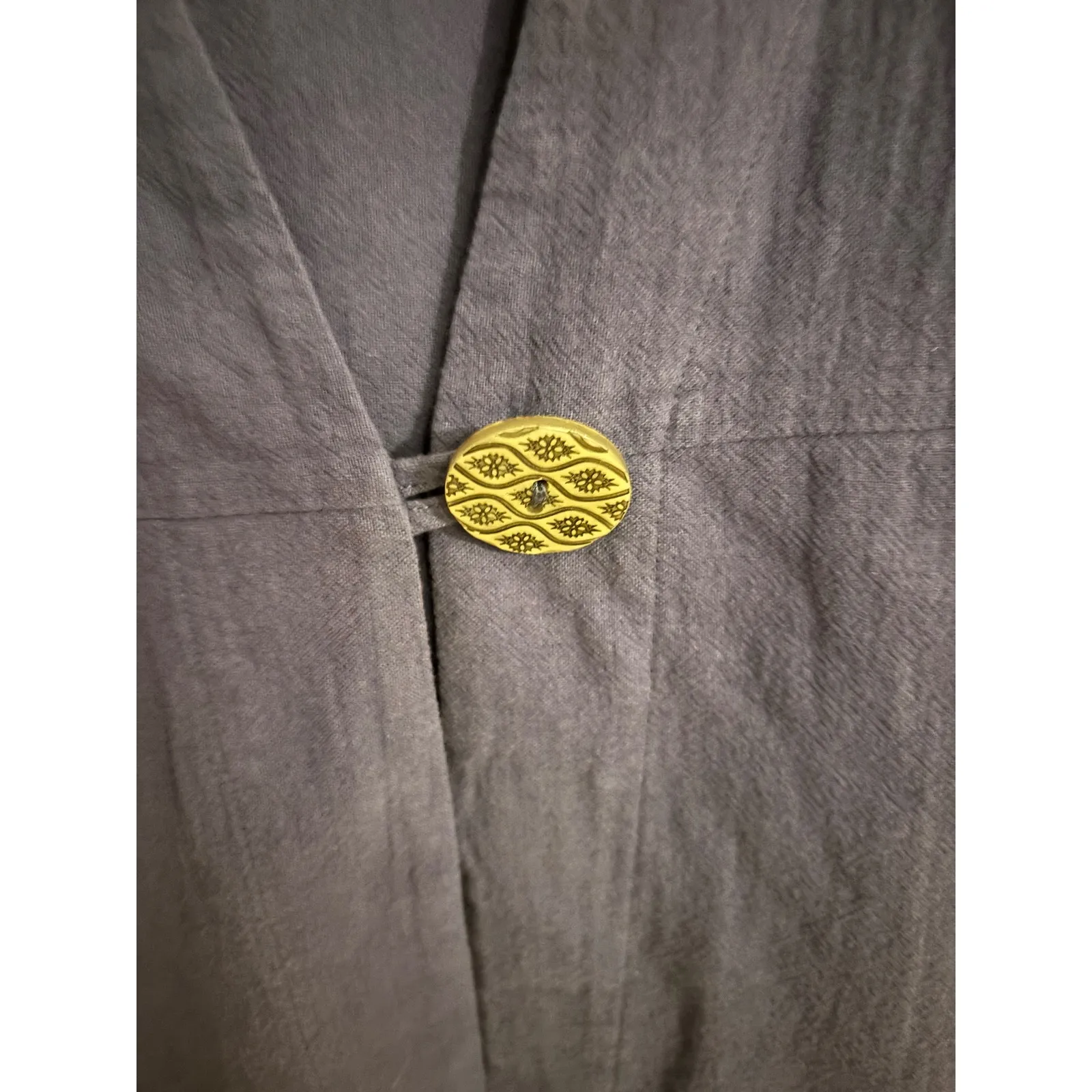 Soft Surroundings Navy Blue Textured Button Front Tunic Top Size L - Image 2