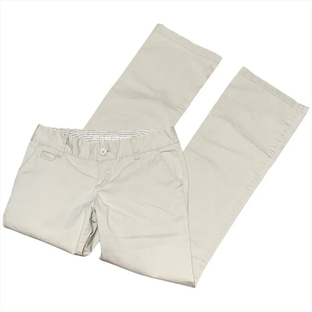 Y2K Mossimo Supply Co Boot Cut Light Khaki Pants Juniors 5 Low Rise VTG 29x31.5 Tan Size undefined - Image 2