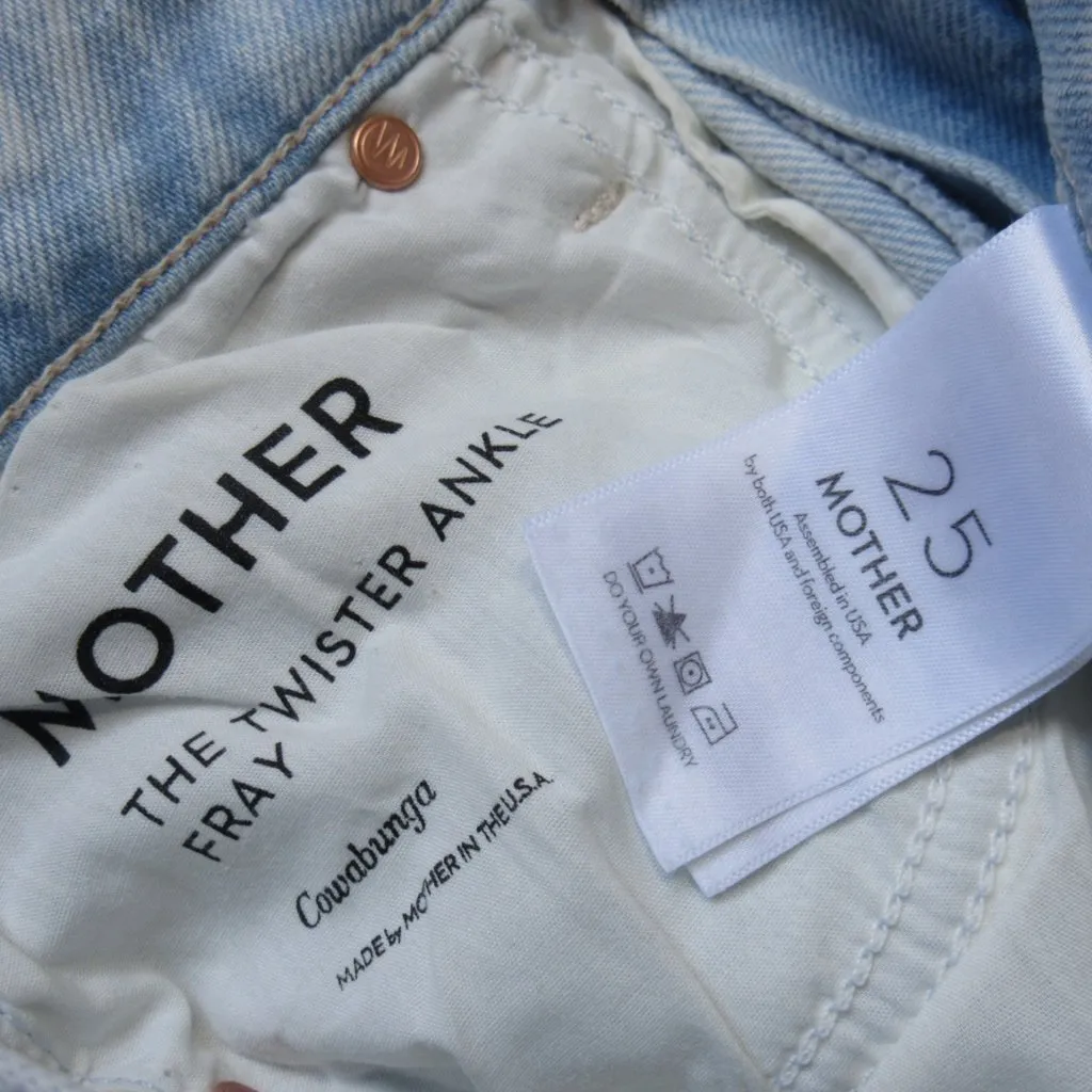 NWT Mother The Twister Ankle Fray in Cowabunga Wide Leg Jeans 25 Blue - Image 10