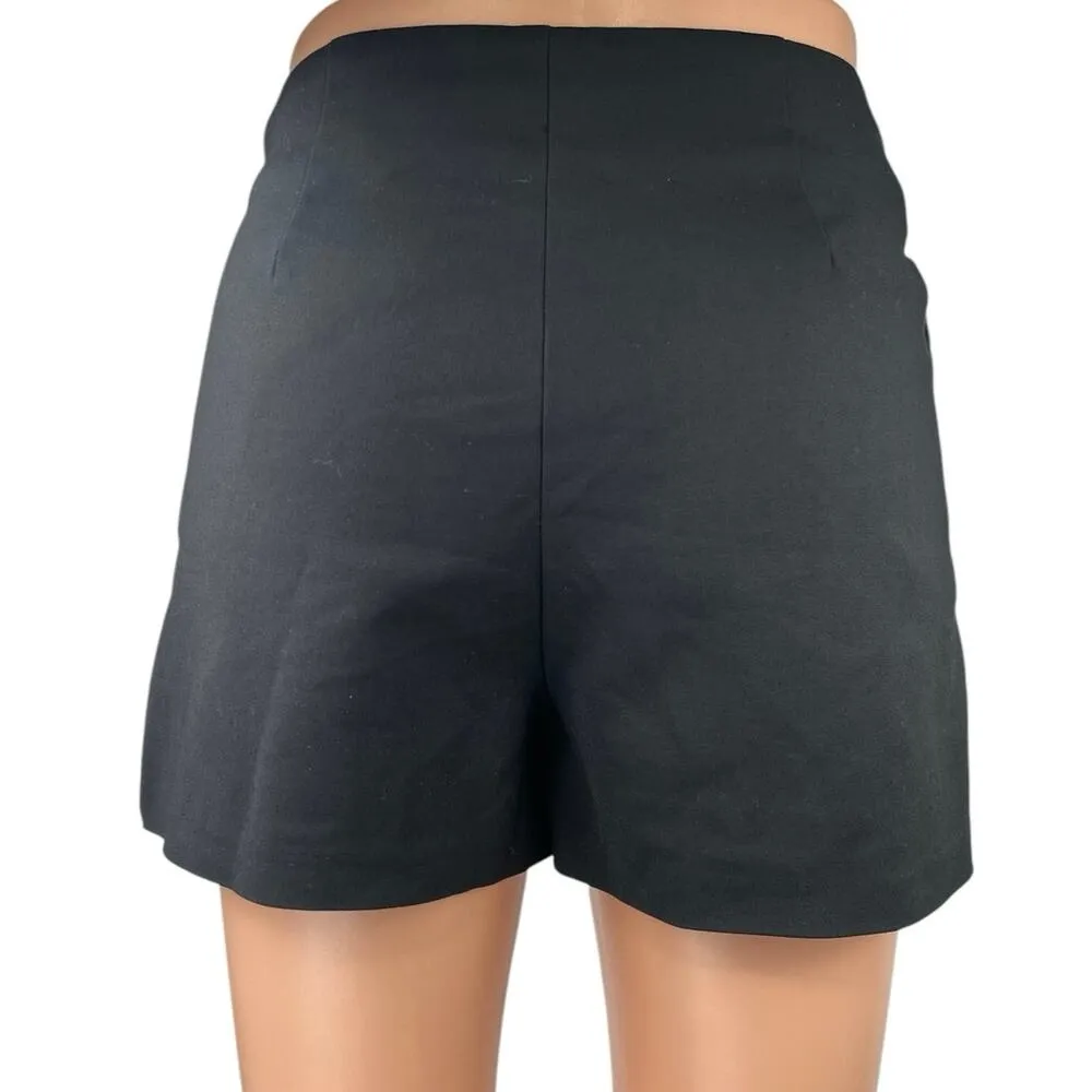 Zara Women's Black Ruffle High Waist Mini Zipper Pencil Wrap Skirt Skort Size XS - Image 3