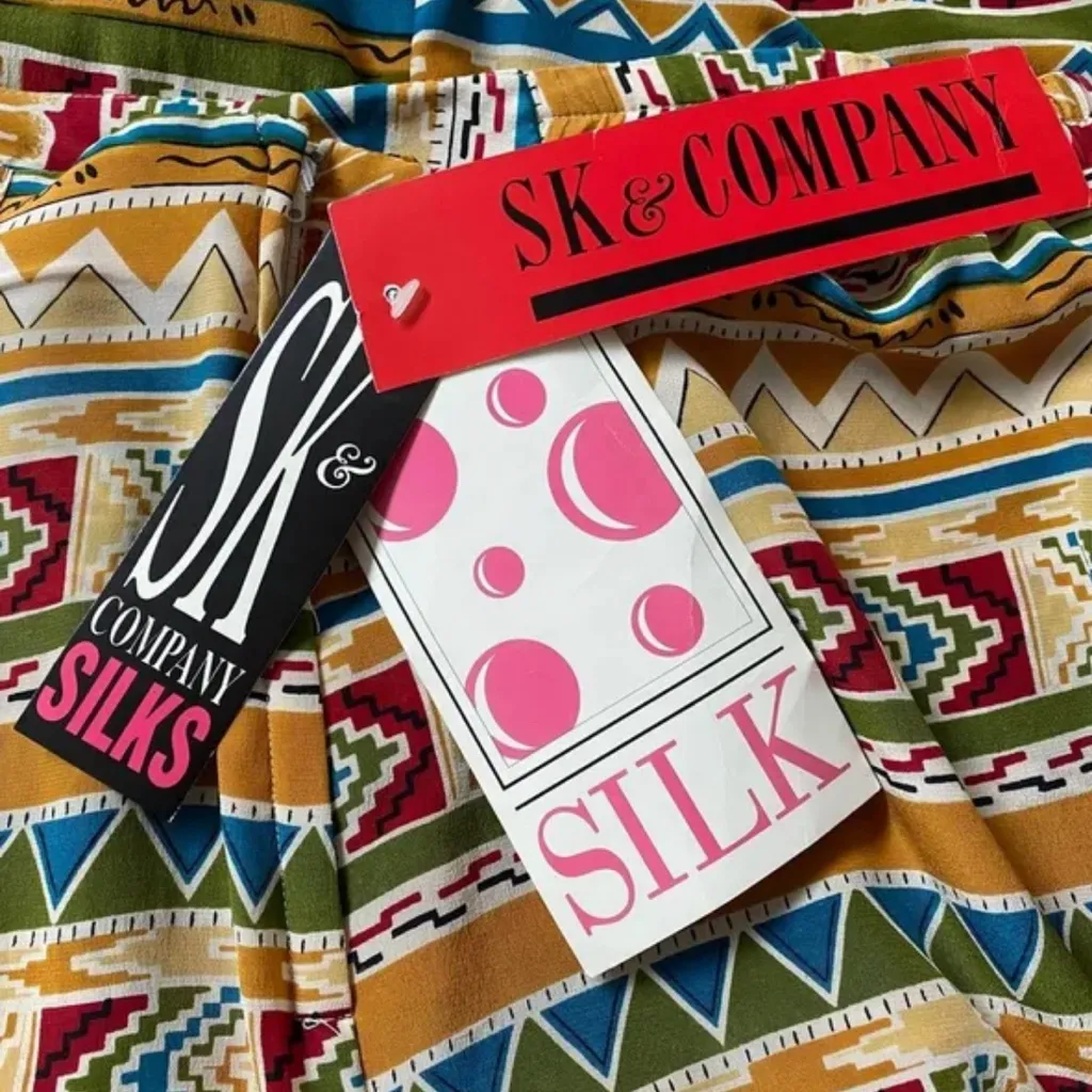 Krass & Co NWT silk tribal print skirt Tan Size undefined - Image 6