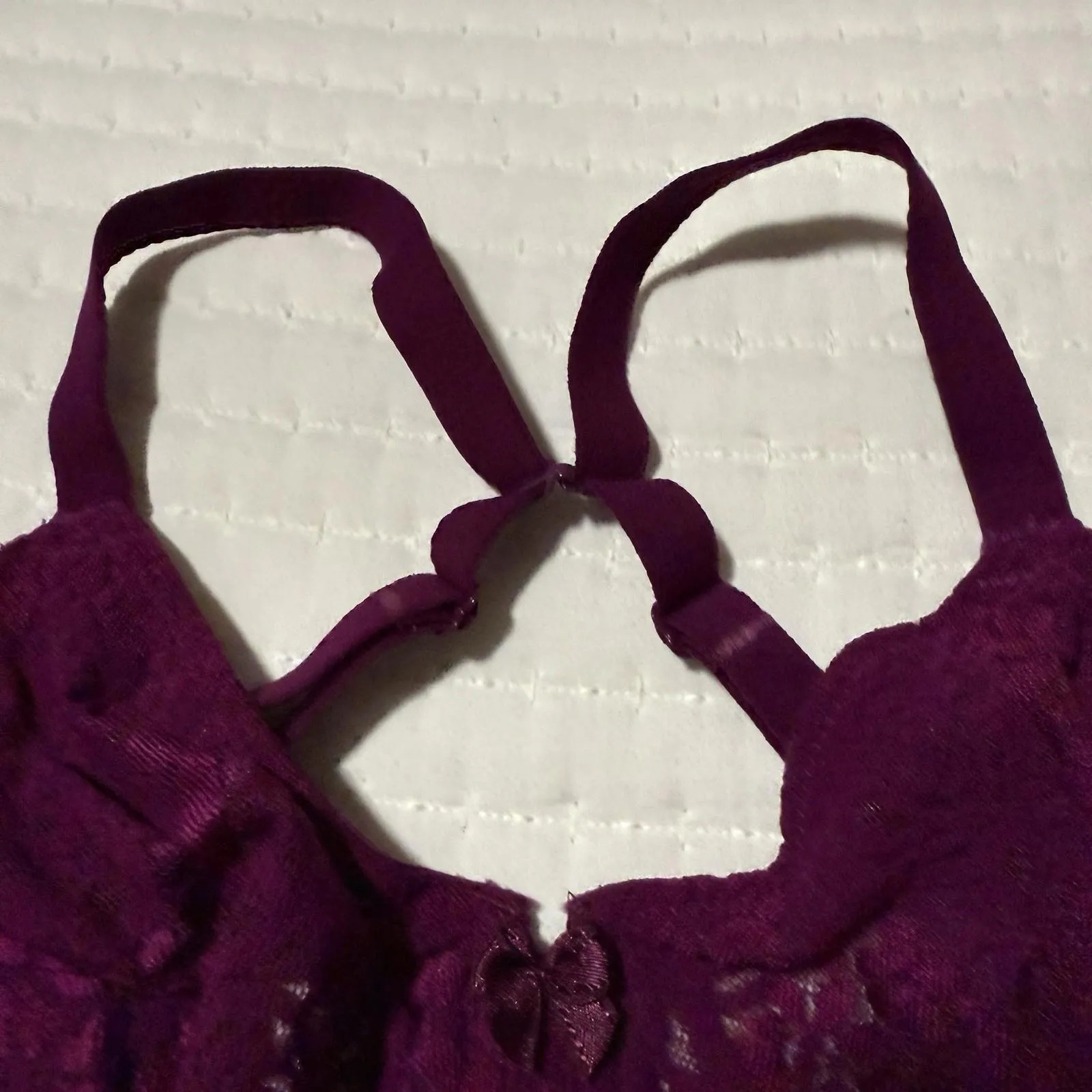 Wacoal Berry Purple 34DDD Halo Lace Underwire Unlined Bra 851205 Convertible - Image 4