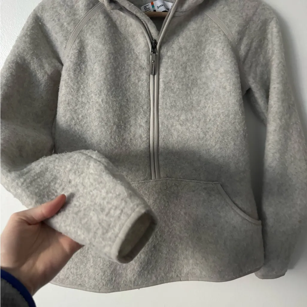 Smartwool  XS Light Grey Hudson Trail Fleece Wool Pullover - Image 4