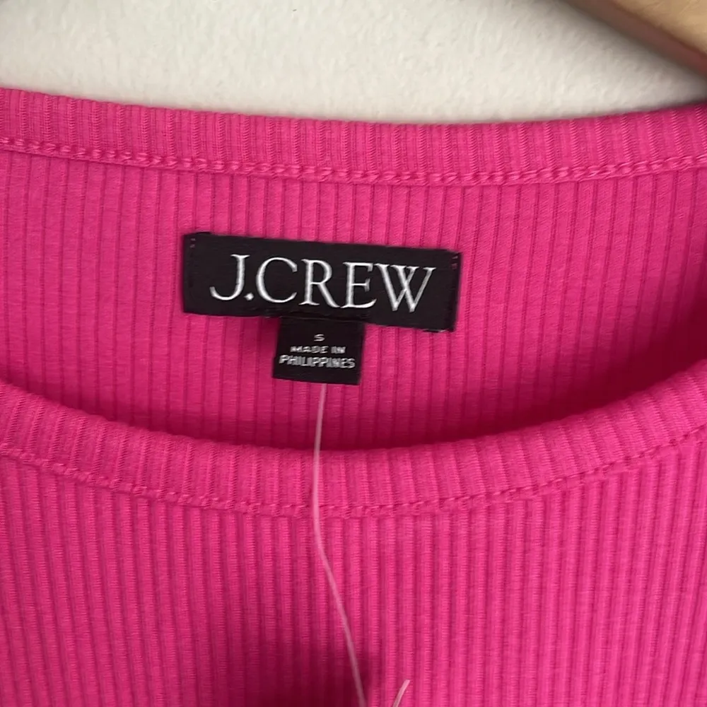 J.Crew Vintage rib ruffle-sleeve shirt in Fuchsia Pink - Image 5