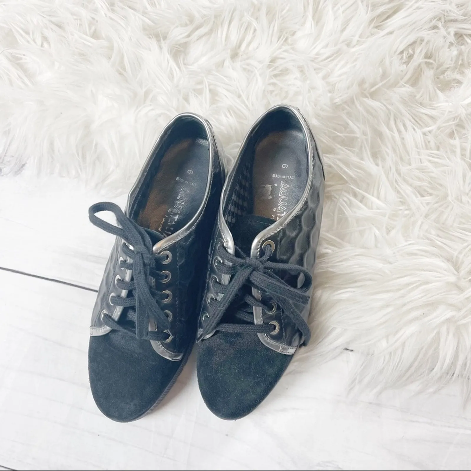 Aquatalia Women's Aida Weatherproof Black Platform Sneaker Lace up Style‎ Size 6 - Image 2