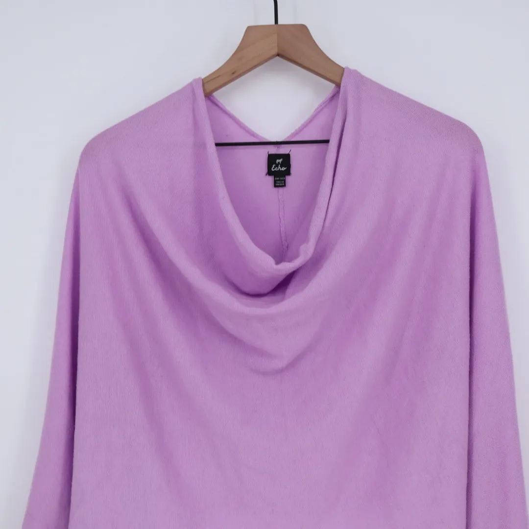 Echo Lavender Purple Knit Poncho Cowl Neck One Size Size undefined - Image 4