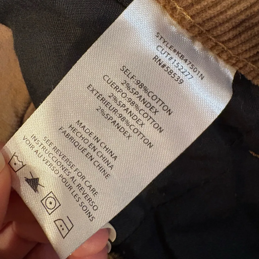 Kut from the Kloth Brown Corduroy Pants Women’s Size 8 Straight Leg Casual Work - Image 3