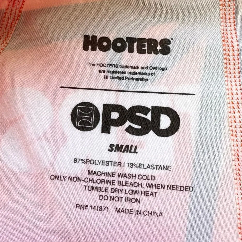 🆕Hooters Logo Orange Waitress Uniform Biker Shorts - Image 6