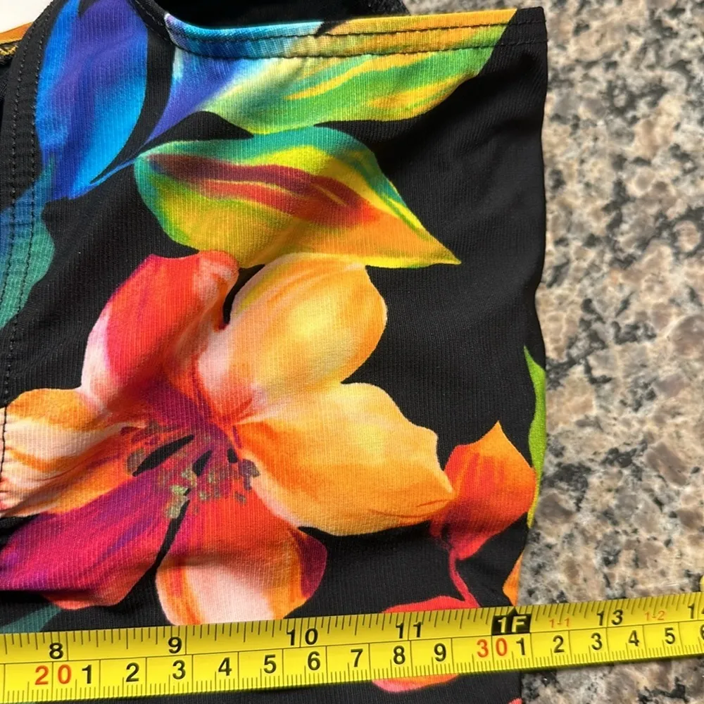 Miraclesuit Tropical Black Floral Swimsuit Swimdress Size XS/SML EUC #7743 - Image 13