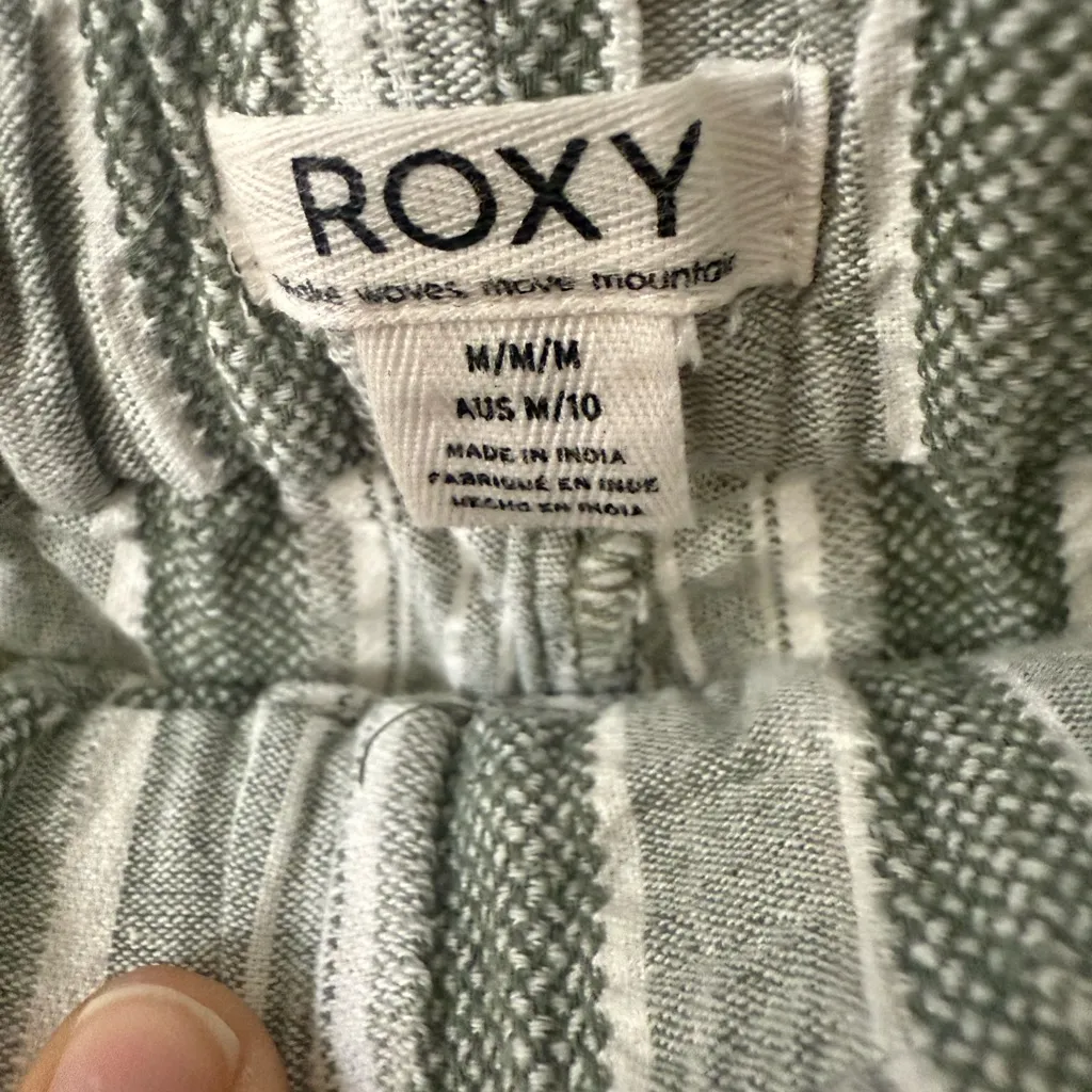 Roxy Striped Athletic Shorts in Gray and White - Image 3
