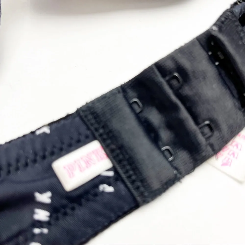 PINK VICTORIA’S SECRET Gray Pink Graphic Lightly Line T-Shirt Bra, Size 34DD - Image 7