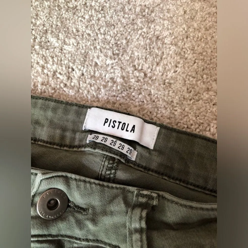 Anthropologie Pistola Olive Moto Jeans cotton blend women Size 29 skinny - Image 6