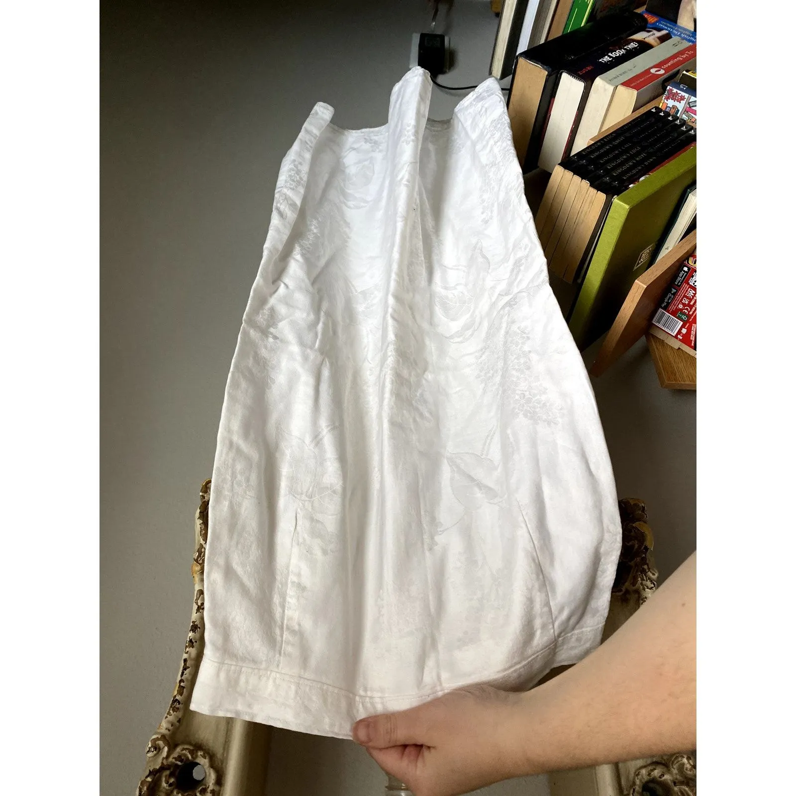 Vintage 1980's Lace Ruffle White Blazer‎ Skirt Suit Set Small Coquette Glam Work - Image 6