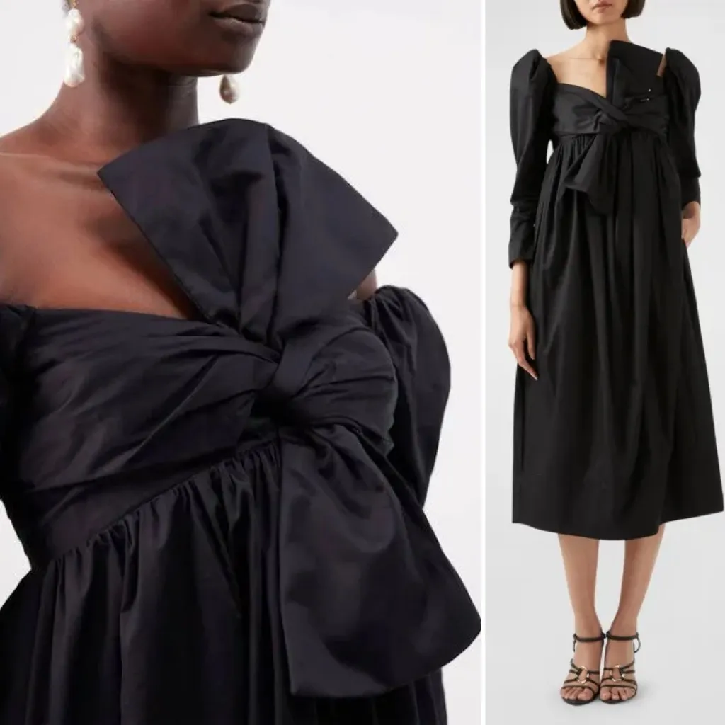 NWT Aje Black Valentina Cotton Poplin Bow - Image 12