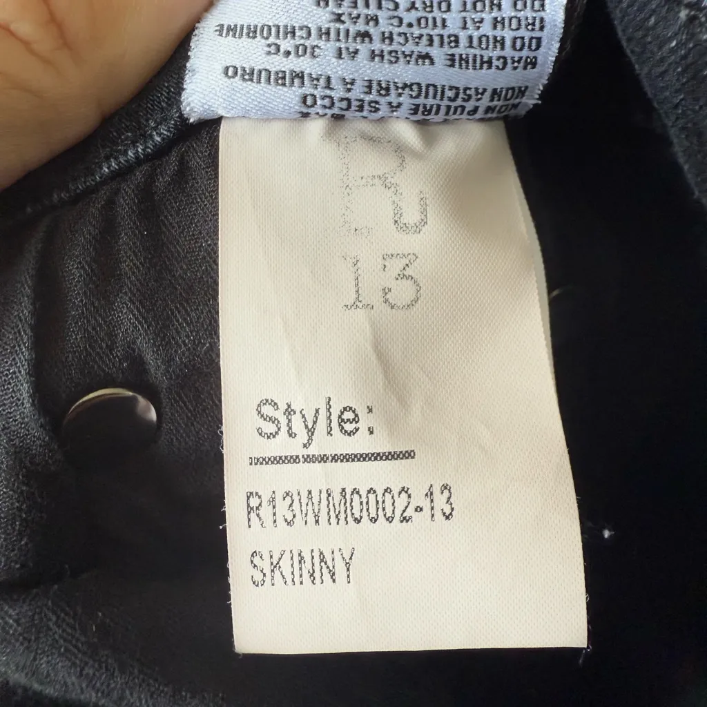 R13 Skinny Jeans Size 28 - Image 8